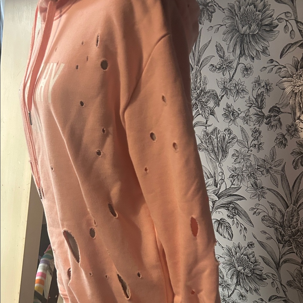 Givenchy Pink Distressed Logo Pullover Hoodie - image 3